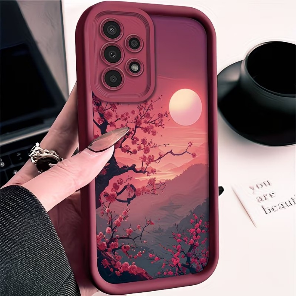 Phone Cases Red - Красный противоударный чехол Sunset Mountain Peak