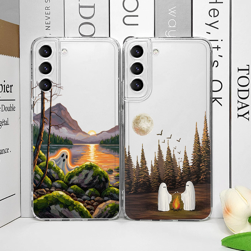 Phone Cases A14 Samsung - Прозрачный чехол с милым рисунком призрака
