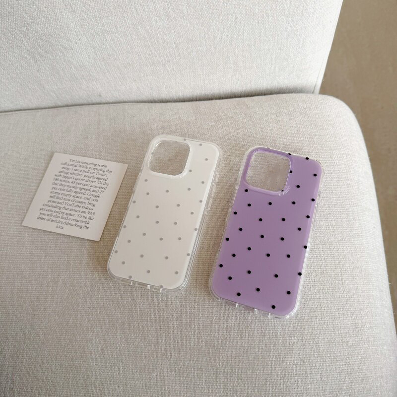 Phone Cases Purple - Корейский чехол для телефона с белыми