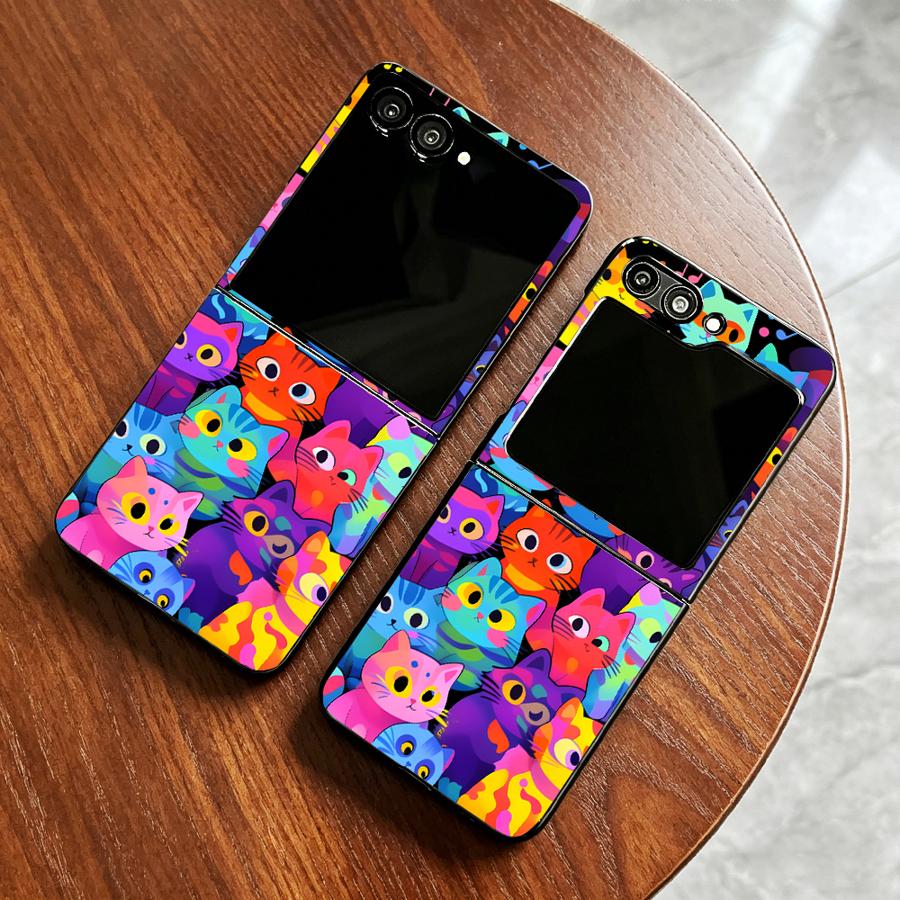 Phone Cases Z Flip 7 - Чехол-накладка Full Cover Cat для Samsung